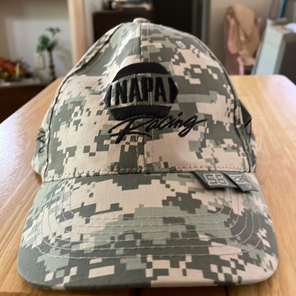 NAPA Racing cap camouflage winter hat Velcro back adjustable strap. #56 #28 sign